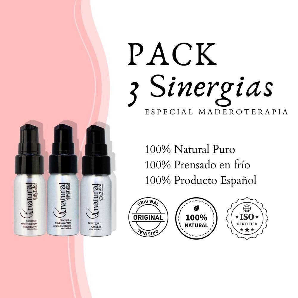 Pack 3 sinergias natural esential maderoterapia 2
