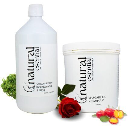 pack mascarilla vitamina c y concentrado regenerador natural esential maderoterapia