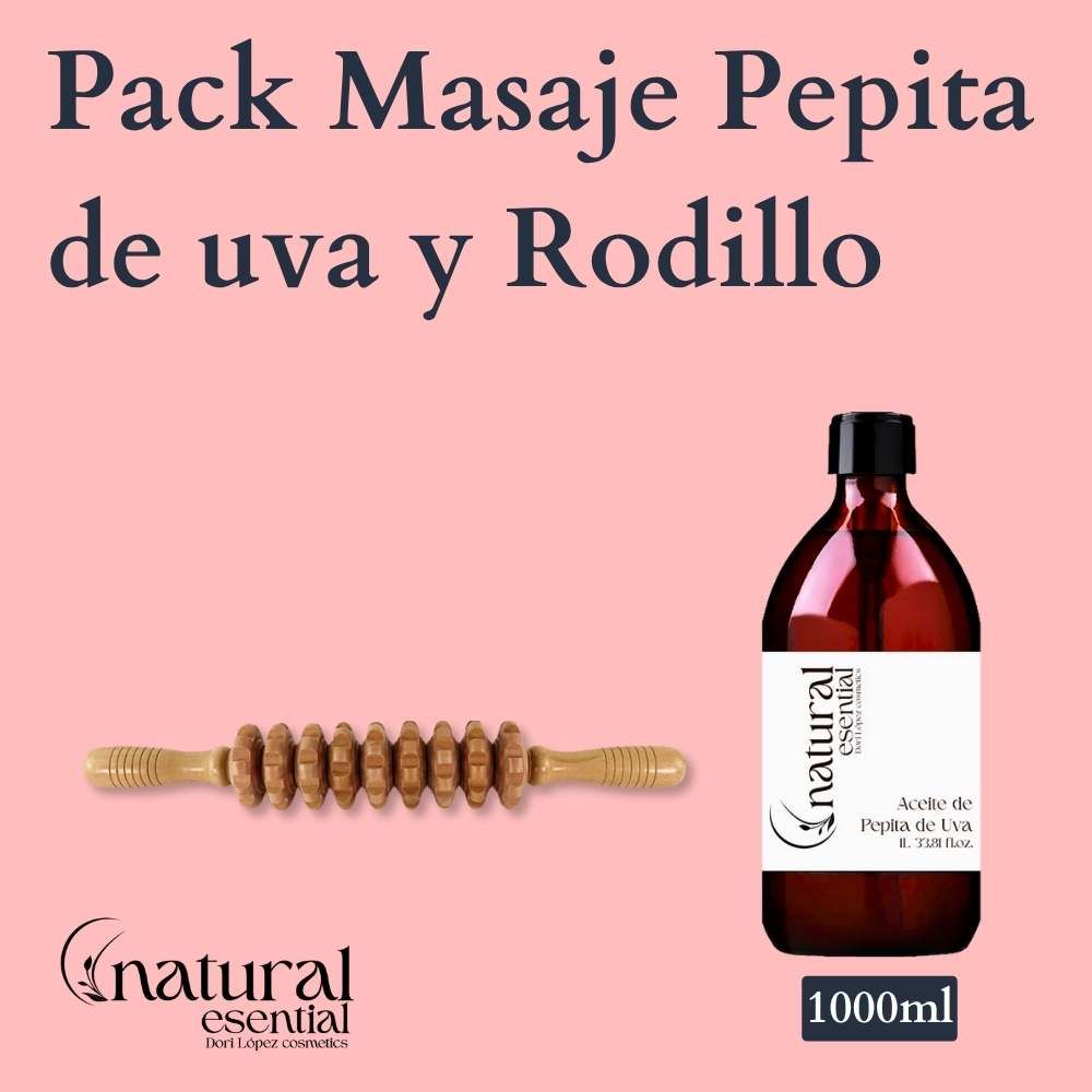 Pack Maderoterapia reafirmante anticelulítico - Pepita de Uva 1L y Rodillo - Imagen 4