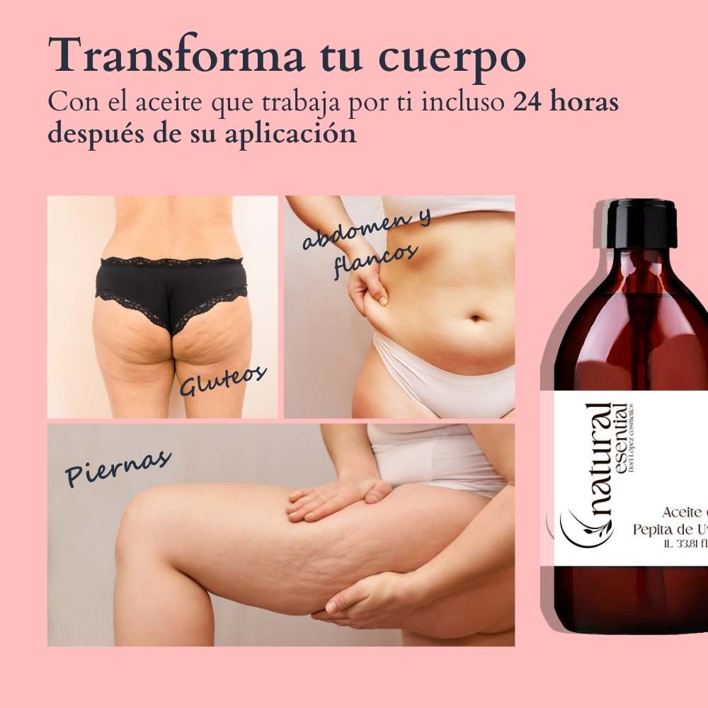 Pack Maderoterapia reafirmante anticelulítico - Pepita de Uva 1L y Rodillo - Imagen 3