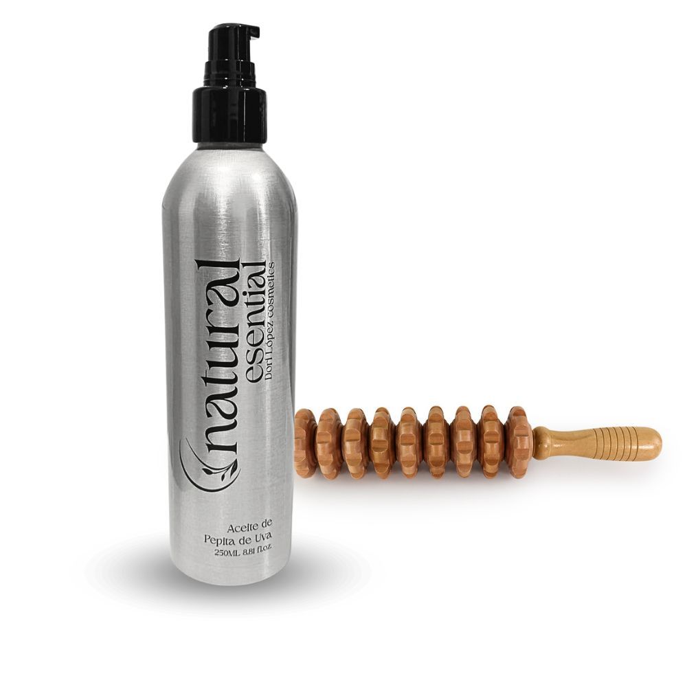 Pack Maderoterapia reafirmante anticelulítico - Pepita de Uva 250ml y Rodillo - Imagen 2