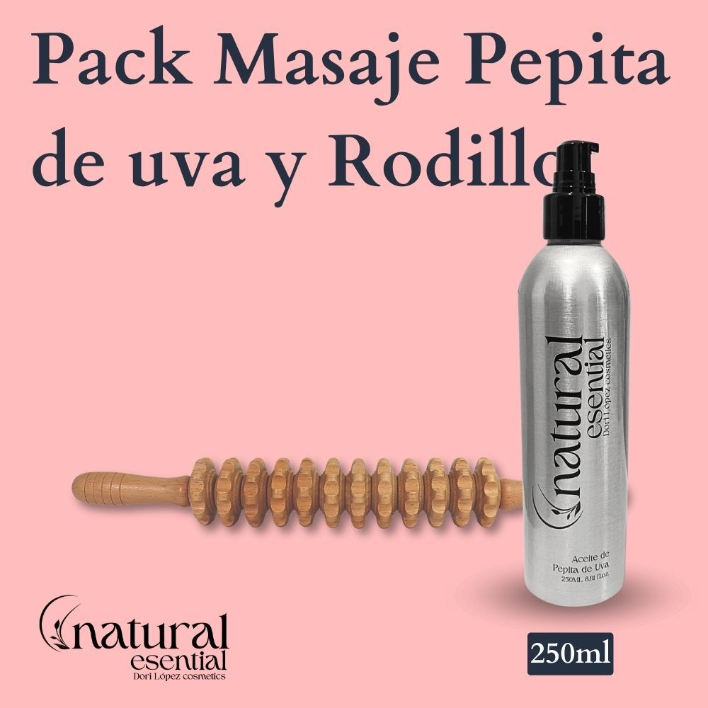 Pack Maderoterapia reafirmante anticelulítico - Pepita de Uva 250ml y Rodillo - Imagen 3